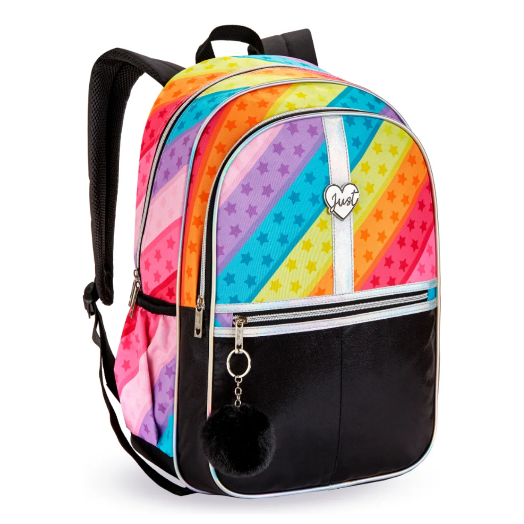 Mochila Escolar Juvenil Just Feminina 25l Colors Costa 2025