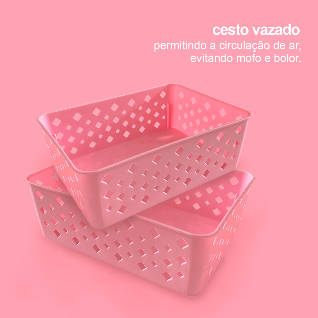 Cestinha Organizadora Empilháveis Multiuso – 19x14x6,5cm Cozinha, Armário, Banheiro em Oferta na Shopee
