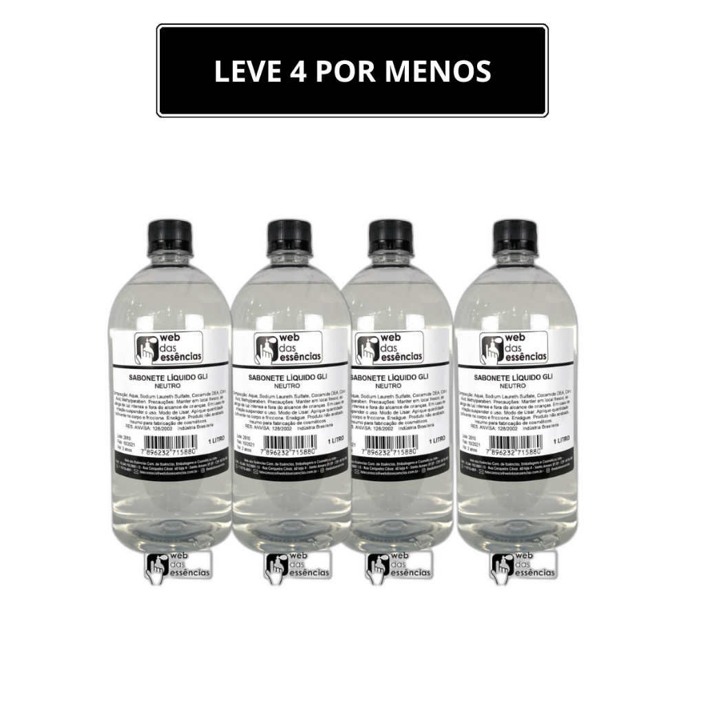 Sabonete Liquido glicerinado NEUTRO - Leve 4 unidades por Menor Preço