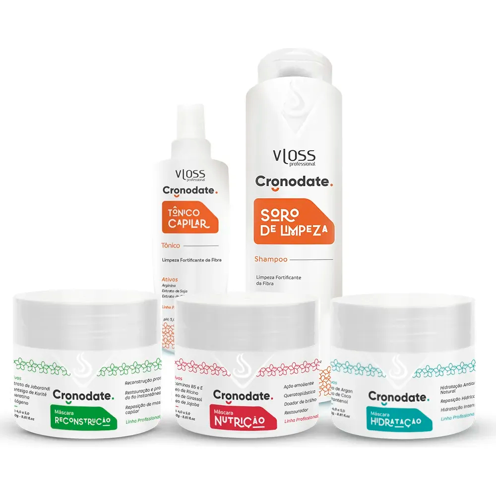 Cronograma Capilar Home Care Vloss Cronodate 5 Produtos em Oferta na Shopee
