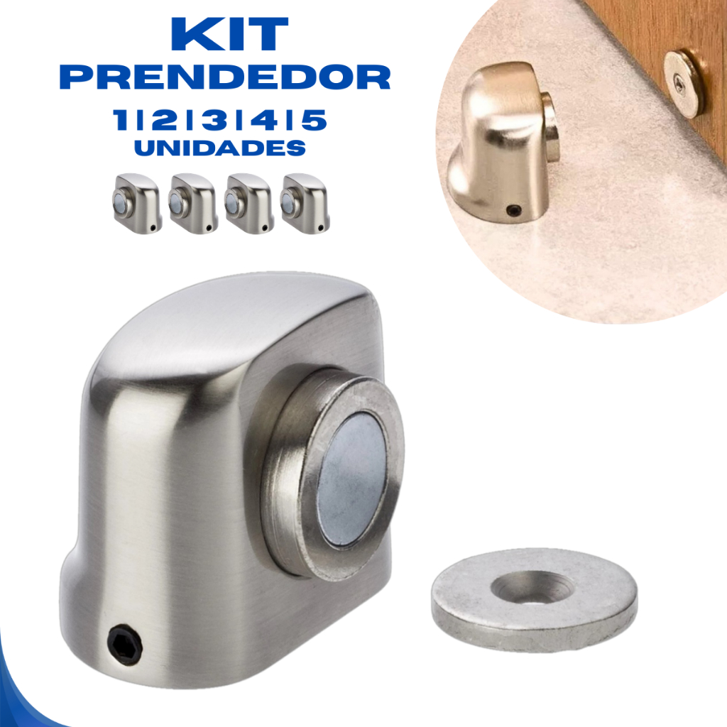 Prendedor De Porta Magnetico Amortecimento Fixador Batente de Porta Imã Kit Trava Porta Inox em Oferta na Shopee