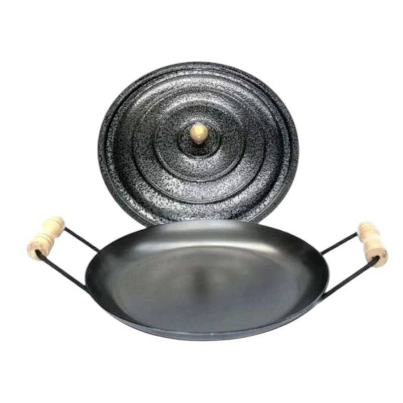 Disco Arado Grande Frigideira Para Bifes Tropeiro Aço + Ferro com alça de madeira em Oferta na Shopee