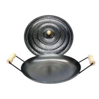 Disco Arado Grande Frigideira Para Bifes Tropeiro Aço + Ferro com alça de madeira em Oferta na Shopee