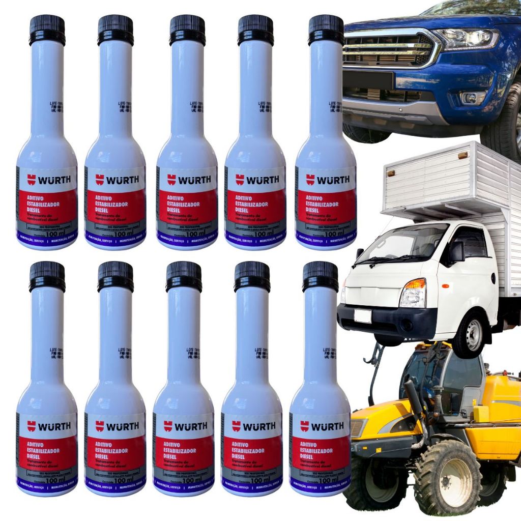 Kit 10 Aditivo Estabilizador de Diesel OWD Power 100ml - Wurth