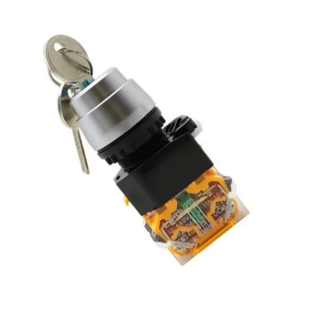 Comutador Interruptor Seletor Bloqueio Com Chave 22mm