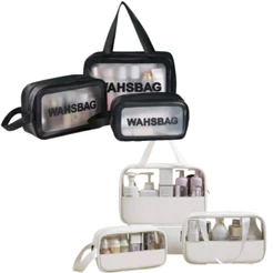 Necessaire Bolsa Portátil Transparente Para Viagem Cosméticos Produtos De Higiene Pessoal