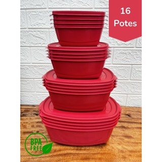 Kit 16 Potes Cozinha Herméticos BPA FREE para Armazenamento de Alimentos Freezer em Oferta na Shopee