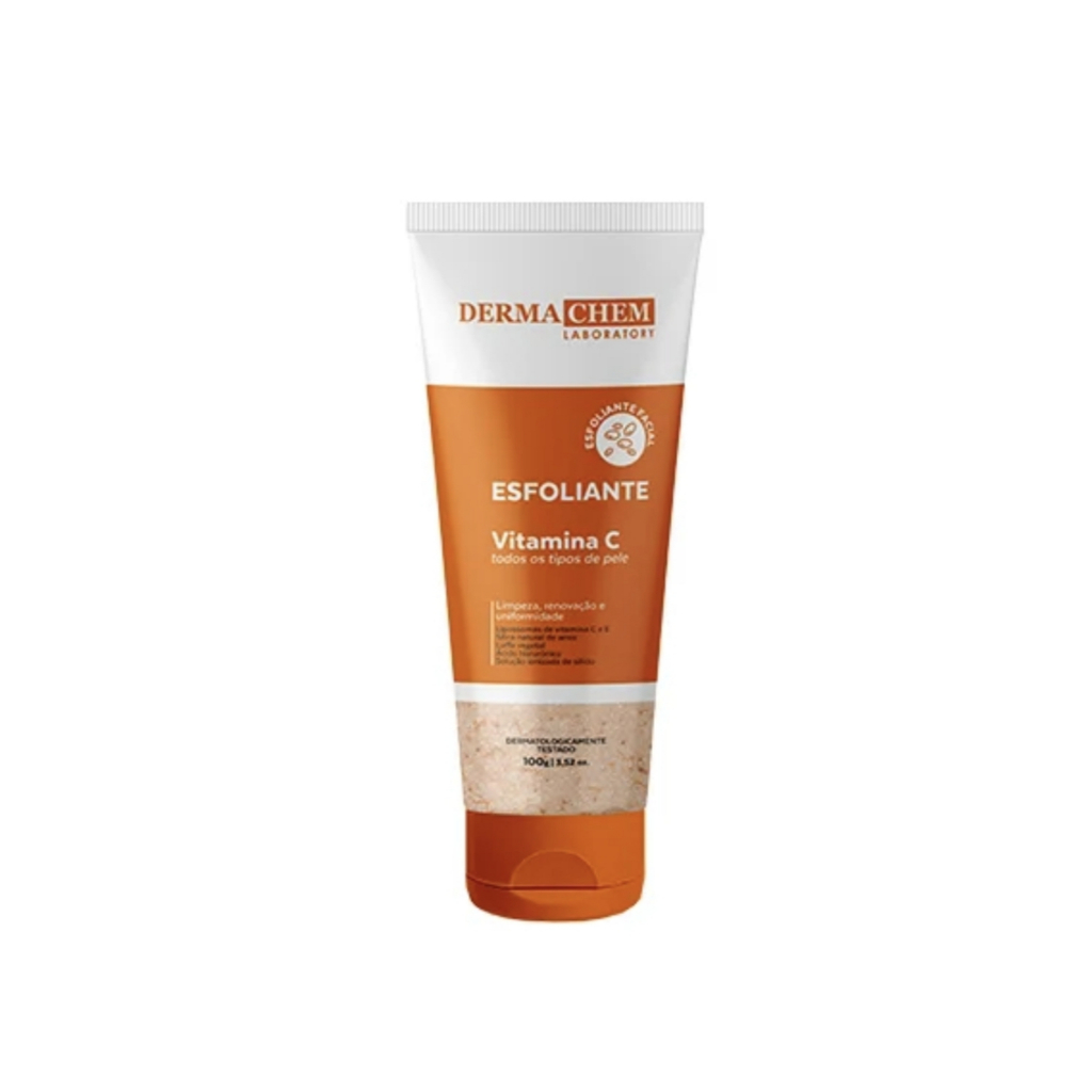 Gel Esfoliante Vitamina C Dermachem 100g - limpa, renova, uniformiza, clareia. com Ácido hialurônico.