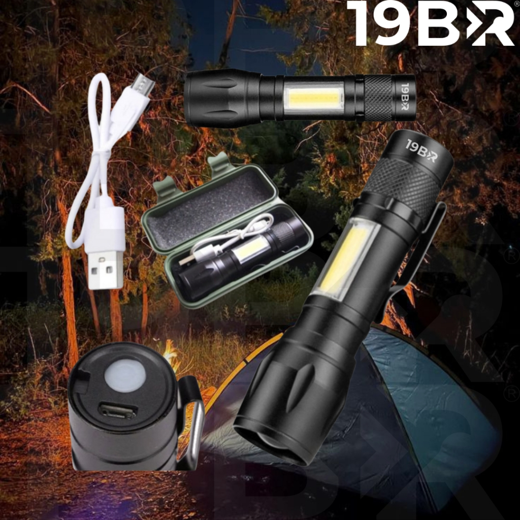 Detalhes do Mini Lanterna Tática Com Led E Zoom Recarregável USB