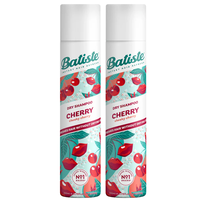 Kit 2 Shampoo a Seco Batiste Cherry 200ml Limpeza Sem Água