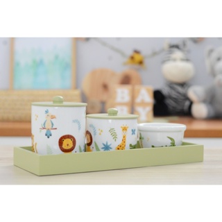 Kit Higiene Bebê Safari Selva Porcelana Maternidade Banho Cuidados K211 em Oferta na Shopee