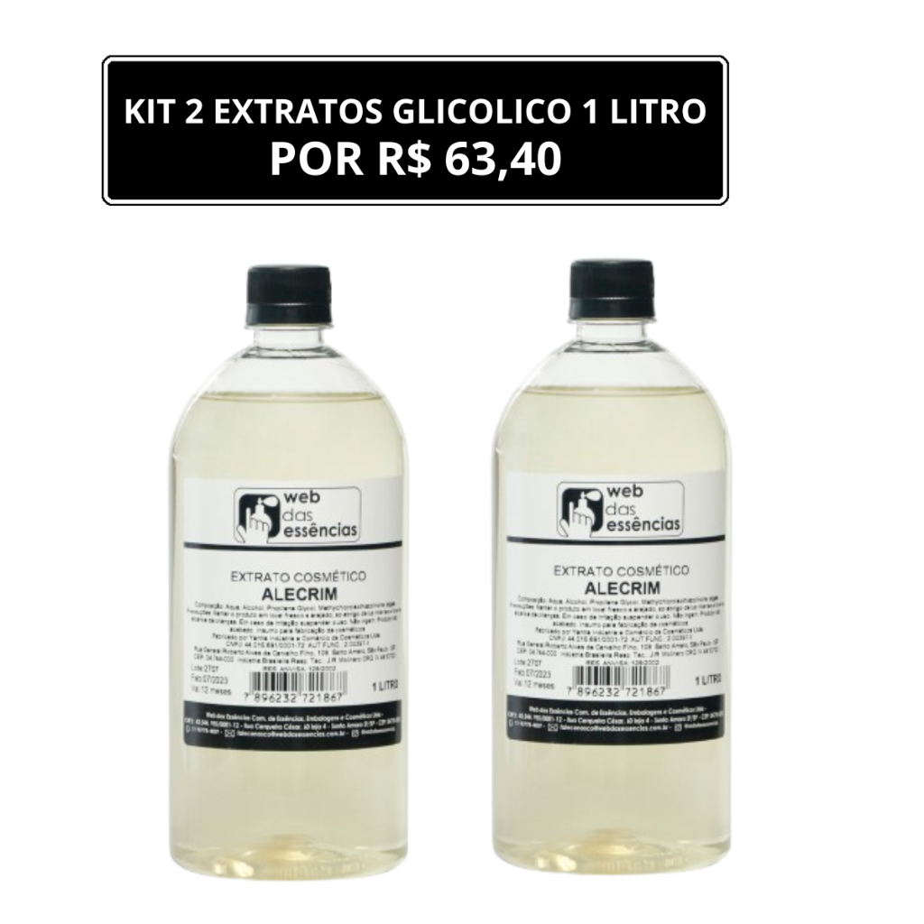 Extrato Glicólico para uso em cosméticos - Leve 2 por menos  ( 1 litro cada ) Diversos - em Oferta na Shopee