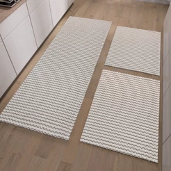Kit Jogo De Passadeiras 3 Peças Sendo Em 100%Algodão - Sala Quarto Cozinha Banheiro