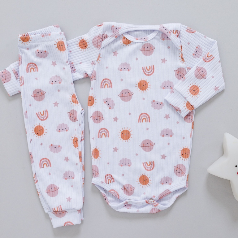 Conjunto Pagão Estampado Malha que Não Amassa e Acompanha o Crescimento MP001-ESTAMP-MS-C1...