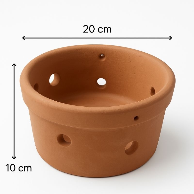 Vaso de Barro Artesanal Para Orquídeas 20x10 - Decore Seu Jardim