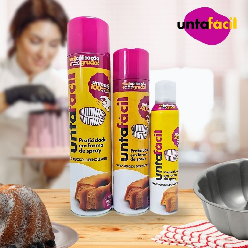 1~4 Spray Desmoldante Para Untar Formas Solta Fácil Unta Forma Antiaderente 400ml em Oferta na Shopee