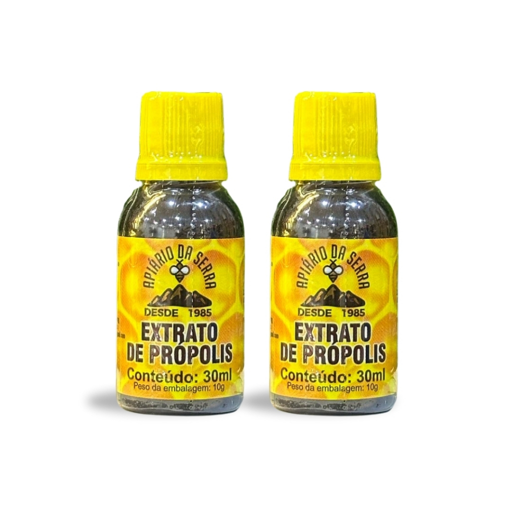 2 Potes de Extrato de Própolis - 30 ml - Apiário da Serra