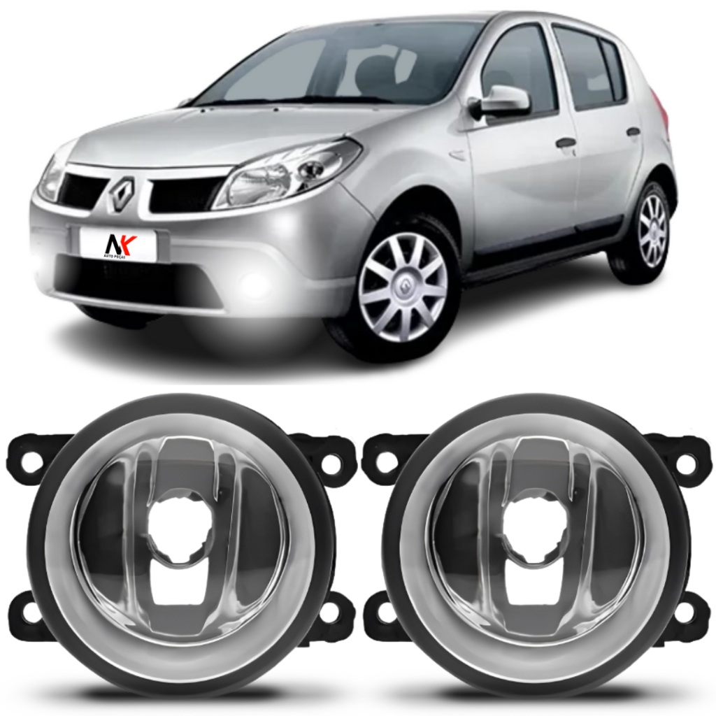 Par/Un Farol Milha Sandero 2007 2008 2009 2010 2011 2012 2013 em Oferta na Shopee