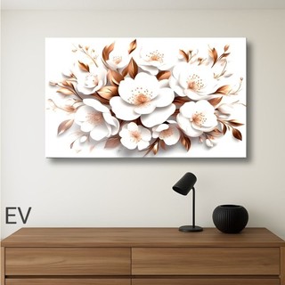 Quadro Decorativo lindas flores brancas, flores incríveis para seu ambiente