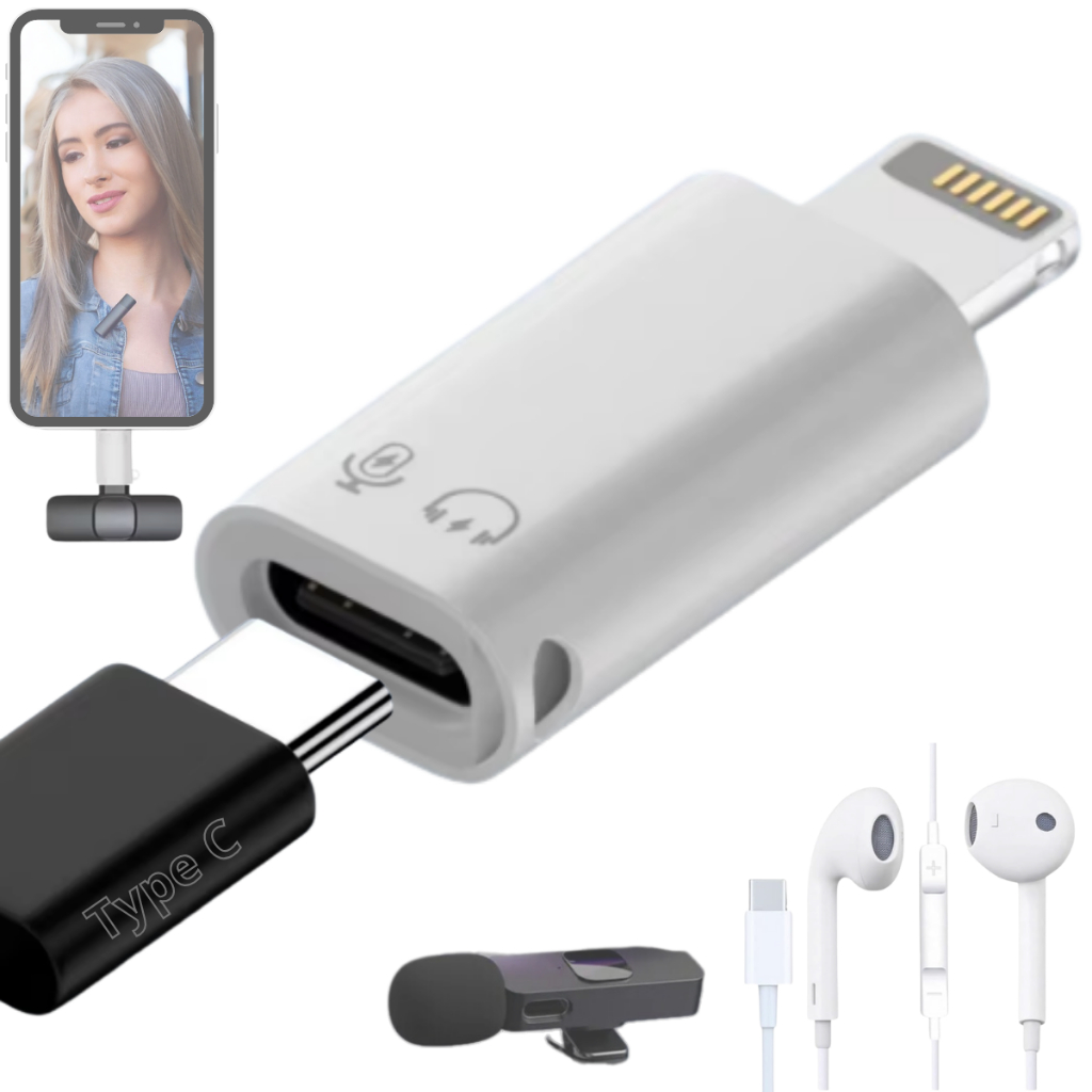 Adaptador OTG USB C x Lightning Compatível ´com Microfone de Lapela Fone de Ouvido em Oferta na Shopee