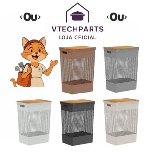 Cesto De Roupas OU Grid Com Tampa De Bambu 49 Litros 5 cores disponíveis em Oferta na Shopee