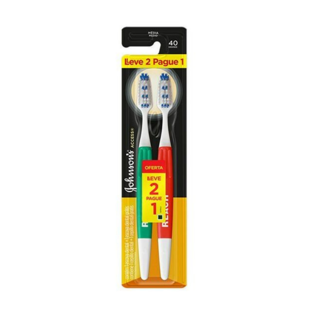 Escova Dental Johnson's Reach Acess Media Leve 2 Pague 1 - Health