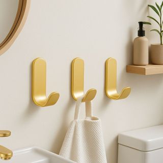 Cabide Gancho de Parede com Fita Dupla Face 3M para Toalhas Banheiro Cor Dourado em Oferta na Shopee