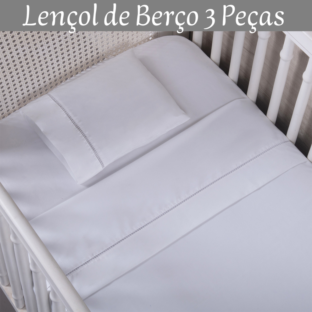 Jogo de Lençol de Berço Americano 3 Peças em Oferta na Shopee