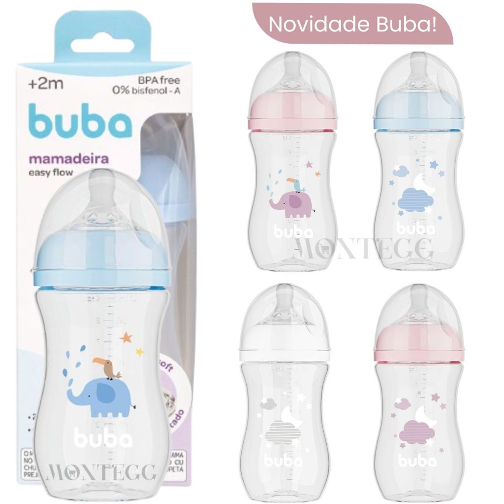 Mamadeira Buba Mamadeira Bebe 270 ml +2Meses Mamadeira Easy Flow Anticólica 270ml Buba