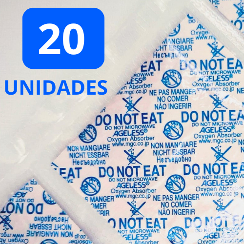 Absorvente de Oxigênio 300cc KIT COM 20 UNIDADES/Fracionado em pacotes com 10 unidades. em Oferta na Shopee