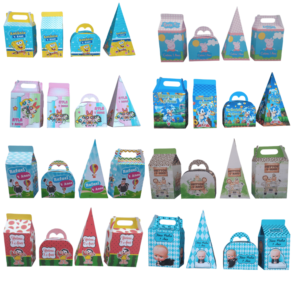 Kit Festa Qualquer Tema Caixinhas Personalizadas Lembrancinhas De Aniversário