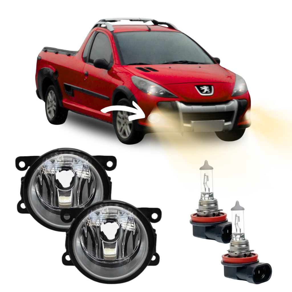 Par Farol Milha Auxiliar Peugeot Hoggar 2010 2011 2012 2013 2014 Escapade X‑Line XR Lente Vidro H11