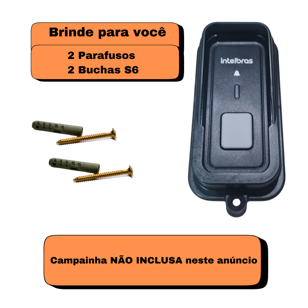 Protetor Campainha Intelbras sem fio CIB 101 Campainha Intelbras com câ79097847mera sem fio Proteção Campainha CIB 101 em Oferta na Shopee