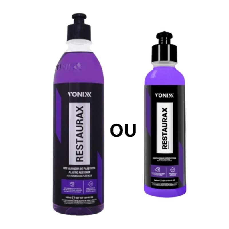 Vonixx Restaurax 240 ml ou 500 ml Revitalizador Restaurador Renova Plásticos Automotivo