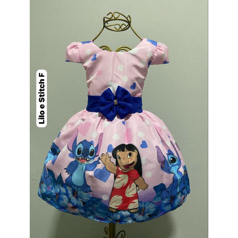 Vestido temático infantil festa aniversário personagem Lilo Stich em Oferta na Shopee