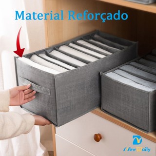 KIT 3 Organizador De Gavetas De Jeans Dobráveis/Roupas De Compartimento De Malha Economia…