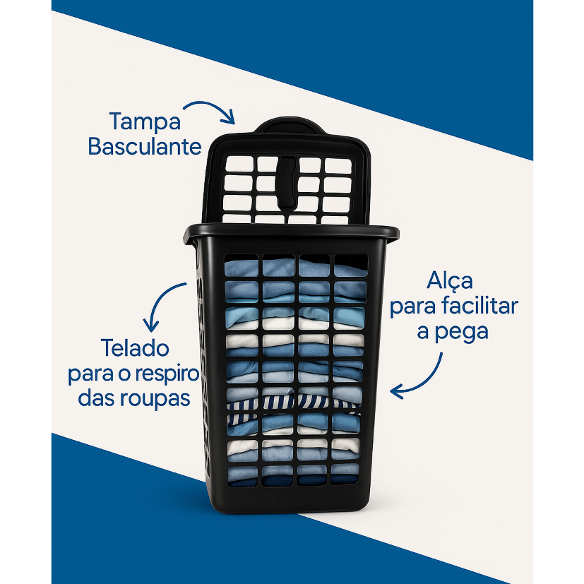 CESTO DE ROUPAS TELADO 28L