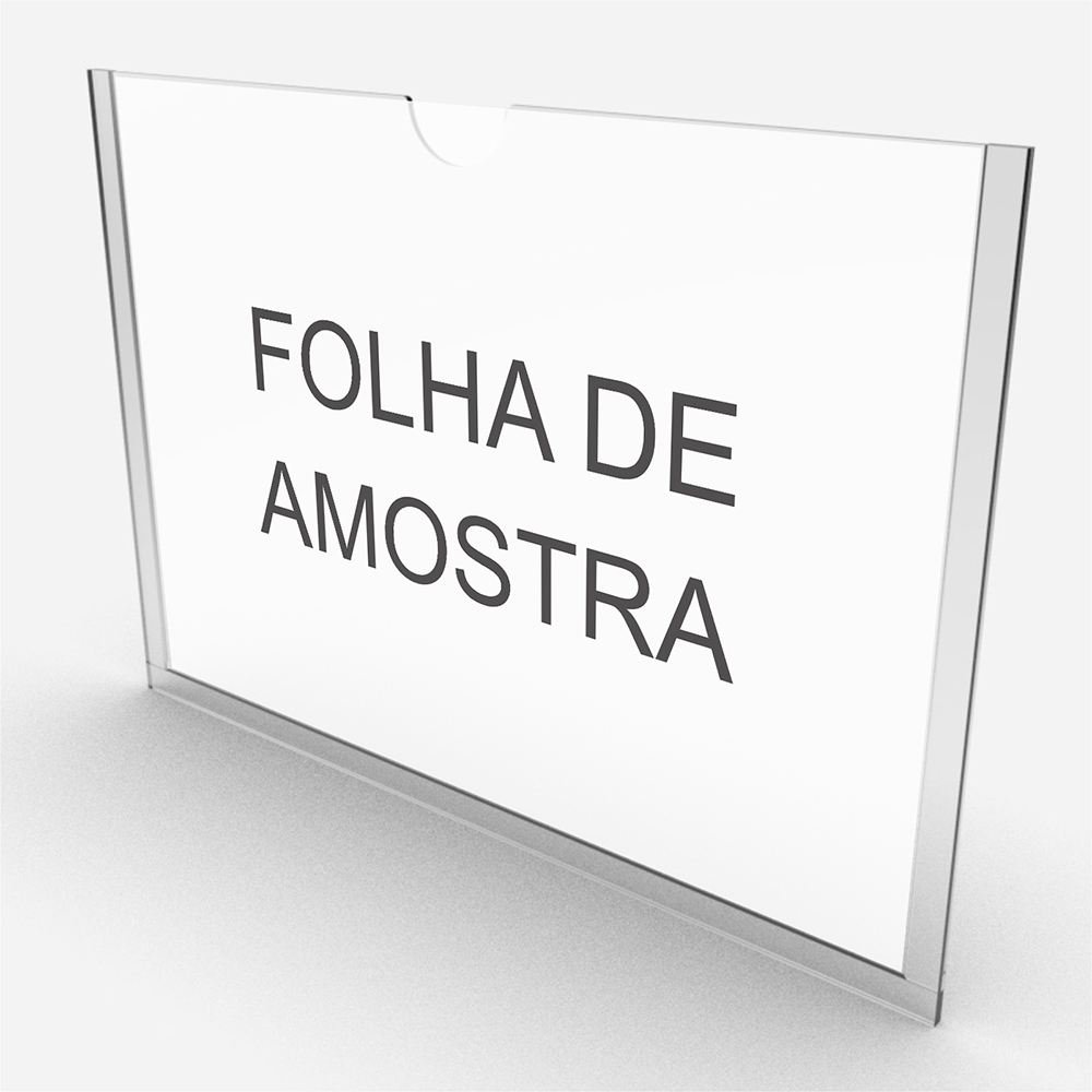 Display Acrílico de Parede Com Tiras A5 Horizontal 15,5x21,5cm