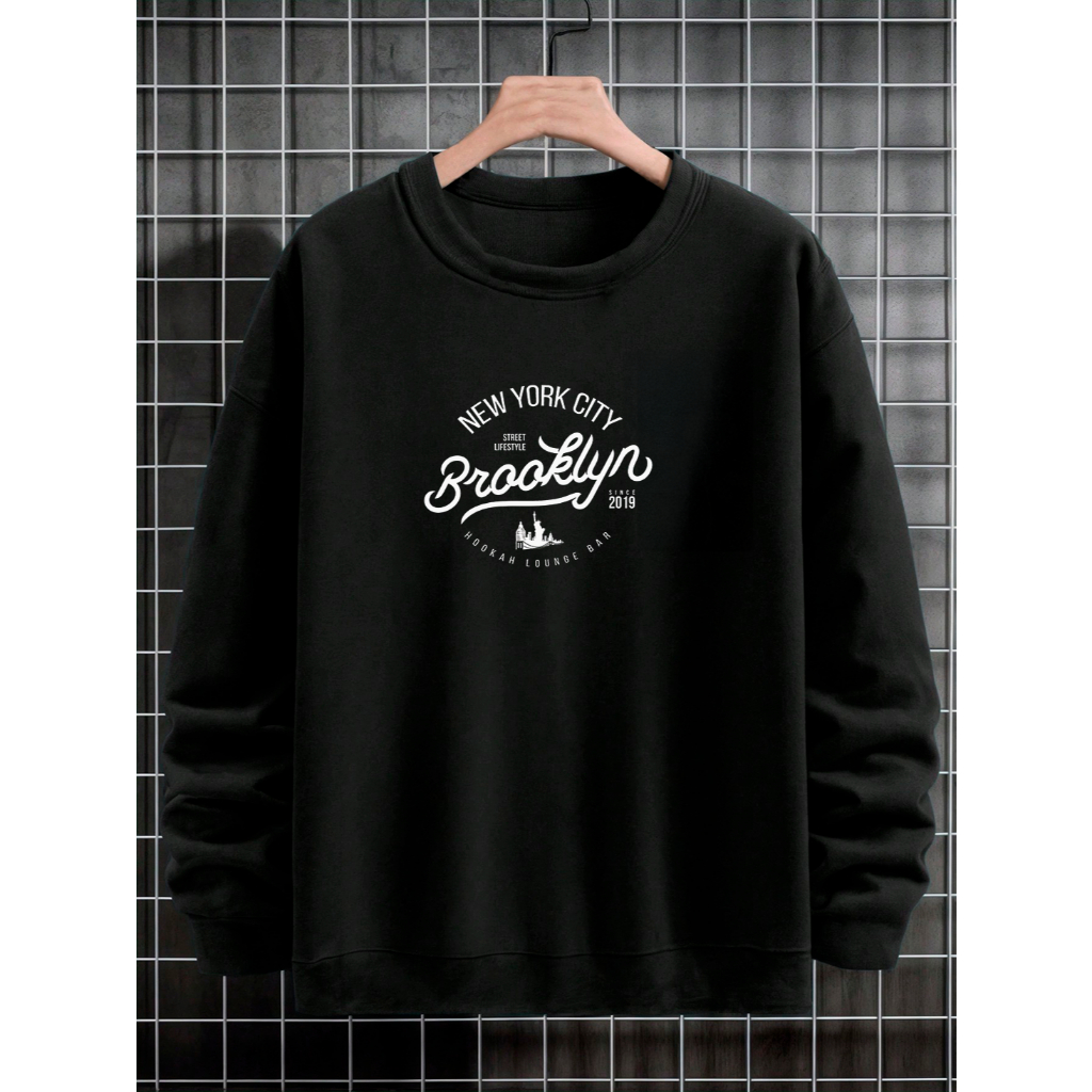 Blusa De Frio Basico Careca Casaco Feminino e Masculino Flanelado Moletom Gola Redonda Unissex Brooklyn