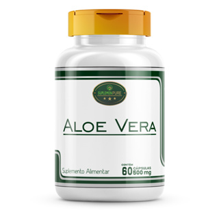 Aloe Vera (Extrato de Babosa 100%Pura) 500 Mg - 60 Cápsulas em Oferta na Shopee