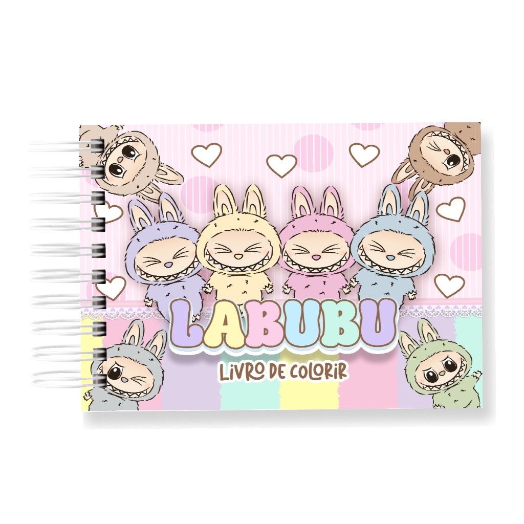 Livro de Colorir Labubu 50 Folhas 180G Caderno de Desenho Pintura Coloring Book SEM PERSON...