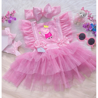 Romper pepa luxo Body Salopete Fantasia Vestido Jardineira Infantil Bebê Menina Baby Bebê Roupa Cartola Rosa em Oferta na Shopee