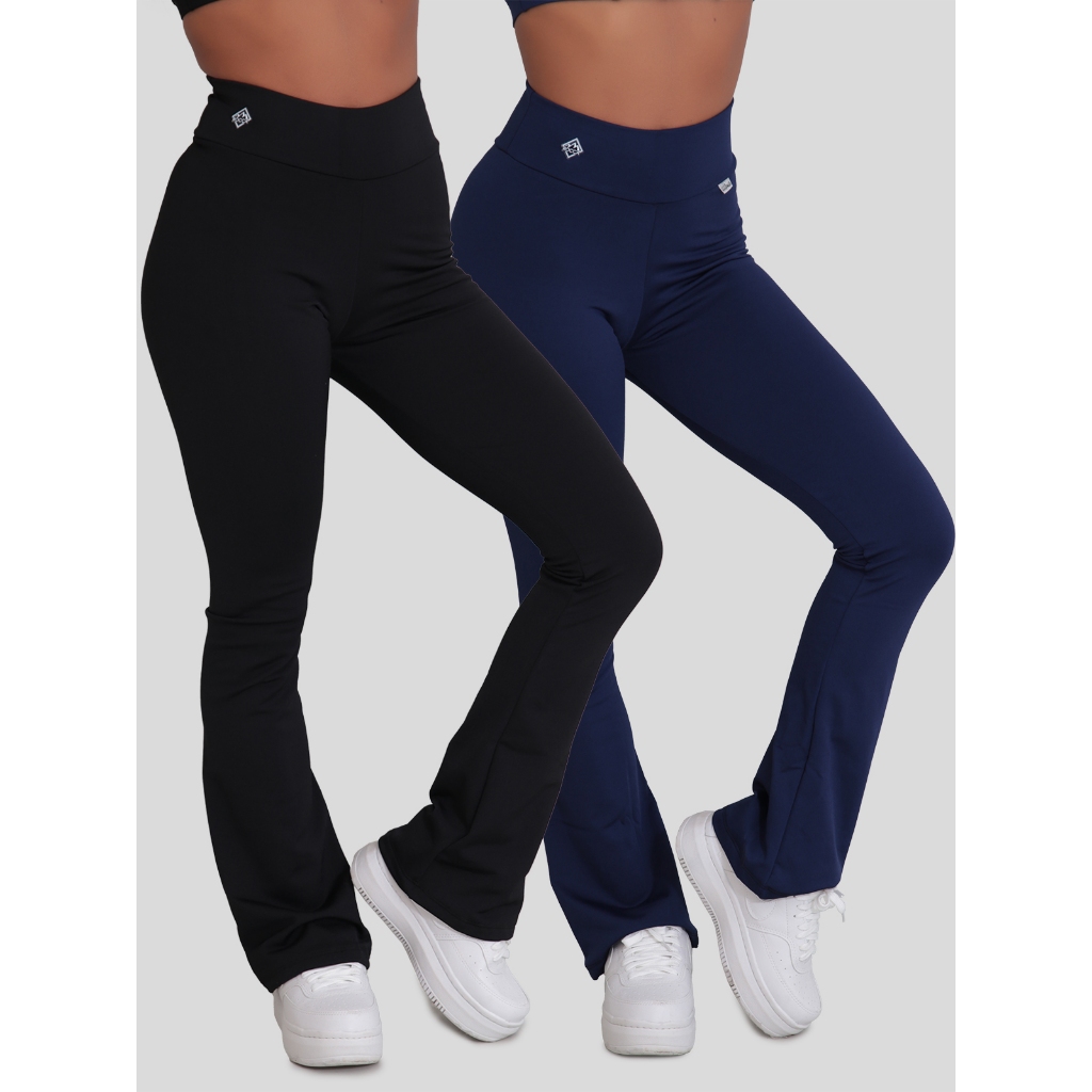 Kit 2 Calças Legging Flare Peluciada Feminina Fitness Yoga Pilates Academia em Oferta na Shopee