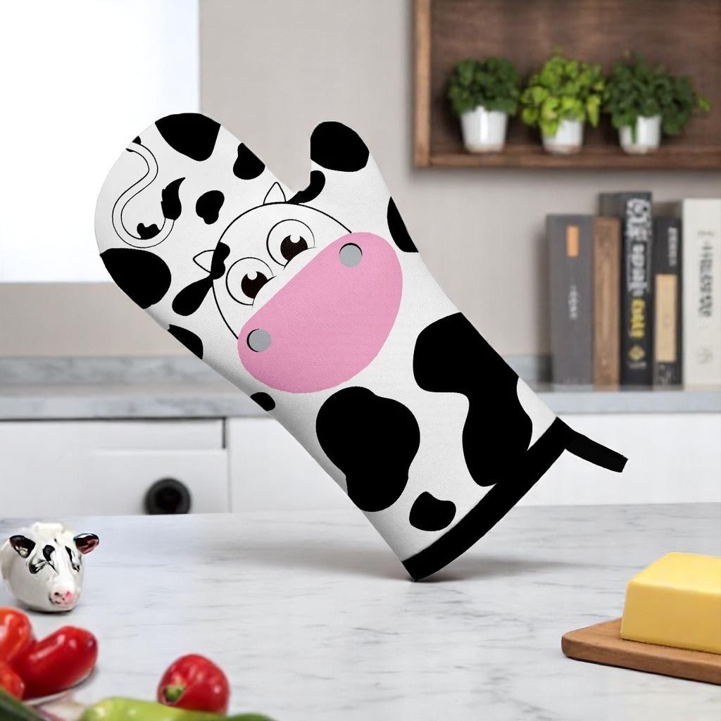 Luva de Cozinha Forno em Neoprene Vaquinha Vaca Fofa em Oferta na Shopee