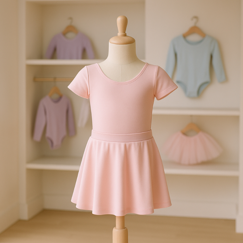 KIT Collant Colan Body Ballet Balé Uniforme Manga Curta + Saia Cós (envio imediato) em Oferta na Shopee