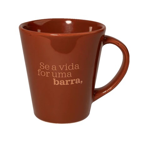 Caneca Cacau Show Drop Marrom Ceramica 250 ml Chocolate Quente Chá Café
