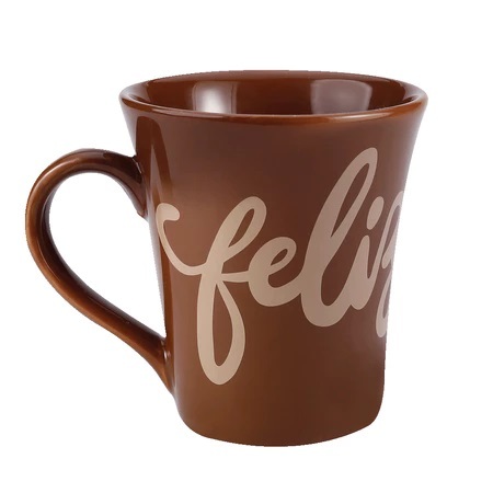 Caneca Cacau Show Tulipa Marrom Feliz Hoje 330 ml Chocolate Quente Chá Café