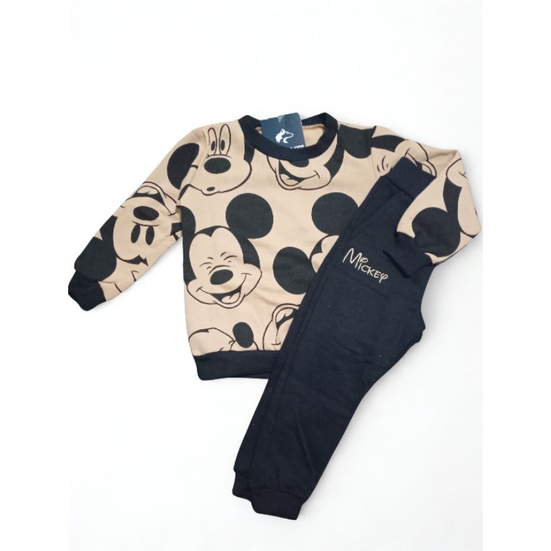 conjunto Moletom Forrado Infantil Menino Mikey / Agasalho Infantil Barato Blusa + Calça