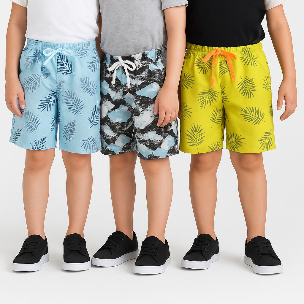 Bermuda infantil kit 3 peças sortidas em tactel ou (1)unitário, shorts menino. em Oferta na Shopee
