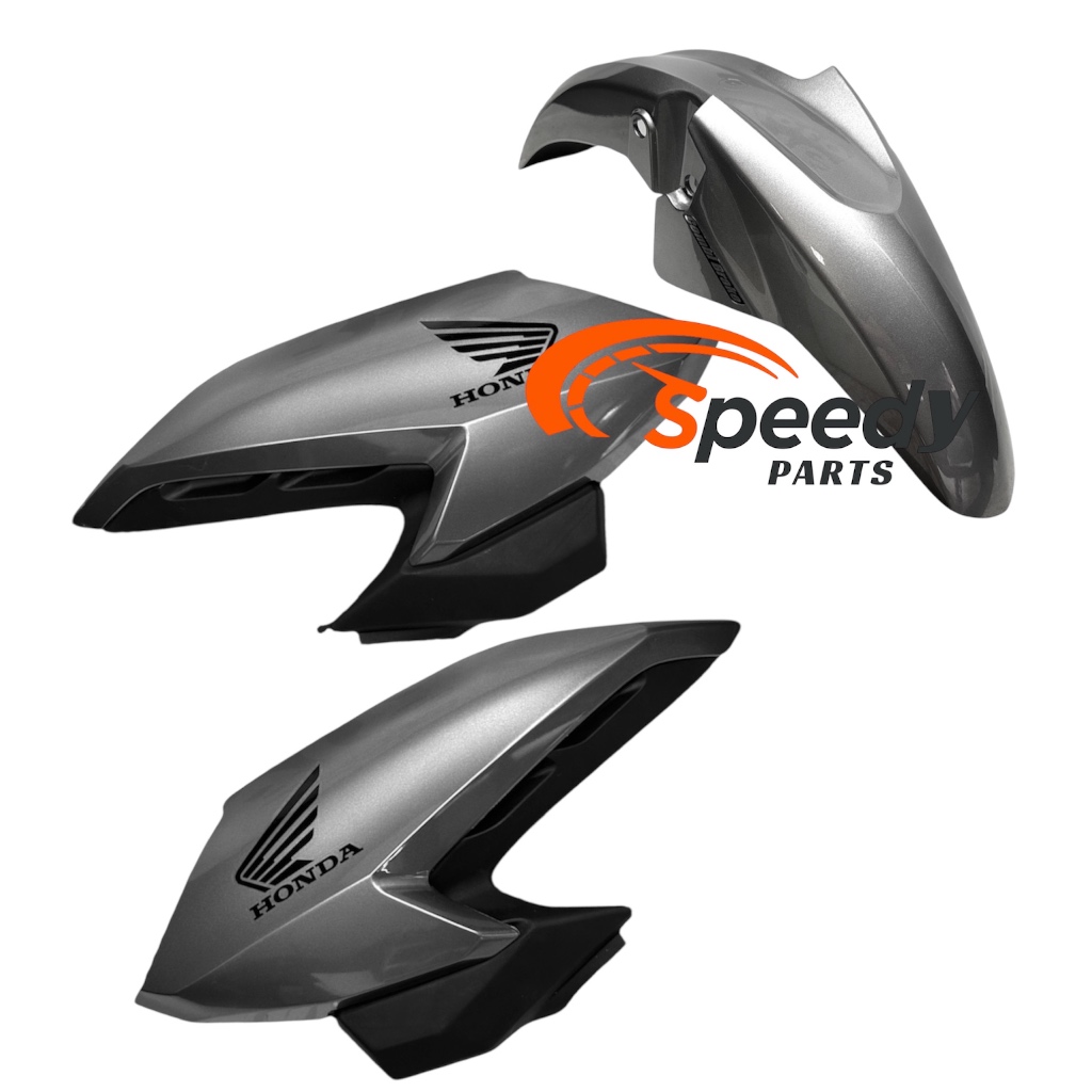 Par Aba do tanque CG Fan 160 2023 Prata Iron Nai com Complemento + Paralama dianteiro